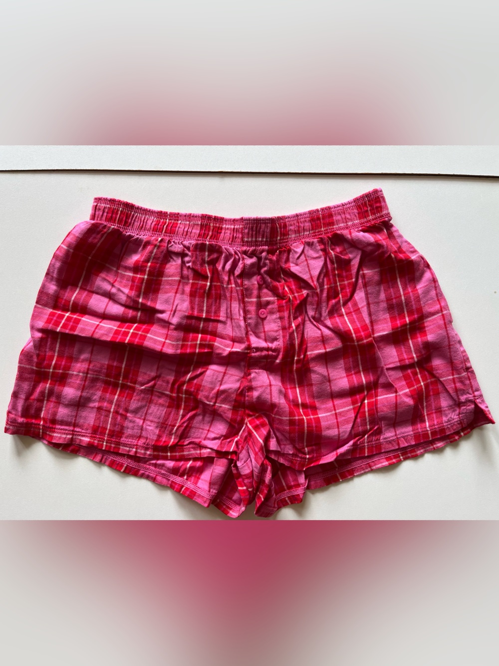 PINK Victoria's Secret Plaid Sleep Shorts